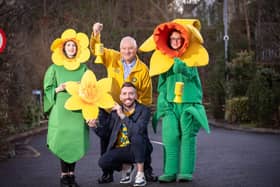 Marie Curie Ambassador Ryan Hand (sitting) and Marie Curie Community Fundraiser Phil Kane are calling on the residents from Banbridge and Dromore to support the Great Daffodil Appeal