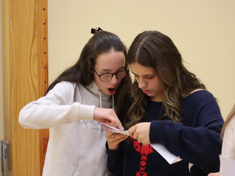 Sudents discover their GCSE results at Sperrin Integrated College in Magherafelt on Thursday.