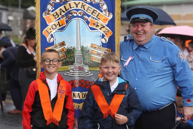 Charlie, Maxwell and Stuart at the annual Twelfth of July celebration in Ballymena.