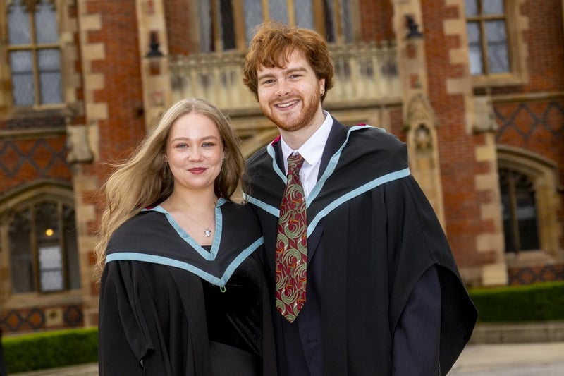 Couple Emma McGahey, from Ballymena, and Tom Roberts, from London, are graduating with a Master's in Marine Biology.