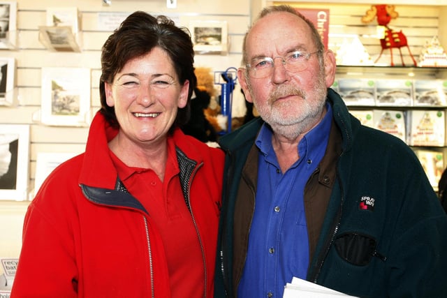 Margaret Dunlop and John Dobson pictured at the National Trust Coffee Morning and Open Day at the Causeway Hotel in 2010