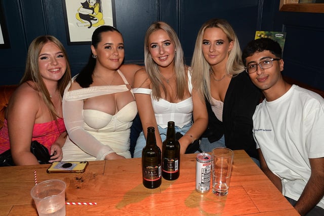 Students who celebrated their exam success at a results party at Bennetts Bar and Nightclub on Thursday night. PT43-204.
