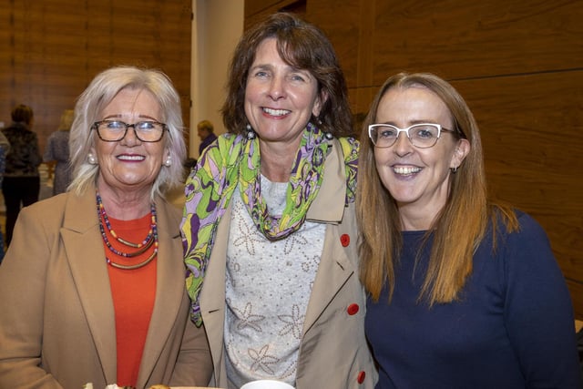 Geri O’Kane, Bronagh White and Councillor Cara McShane pictured in Cloonavin at a reception for St Vincent de Paul volunteers