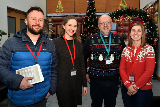The people behind the successful Shankill Parish Christmas Market at the Jethro Centre, Lurgan on Saturday from left, Andy Williamson, community evangelist; Stephanie Williamson, event organiser; Archdeacon Mark Harvey, rector, and Sara Robinson, event organiser. LM50-200.