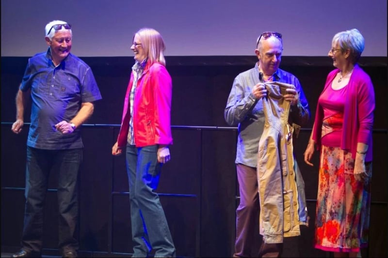 Council colleagues Pat McCudden, Audrey Ball, Jim Bingham and Etta Mann taking part in the the Mayor's Charity Fashion Show in 2012.