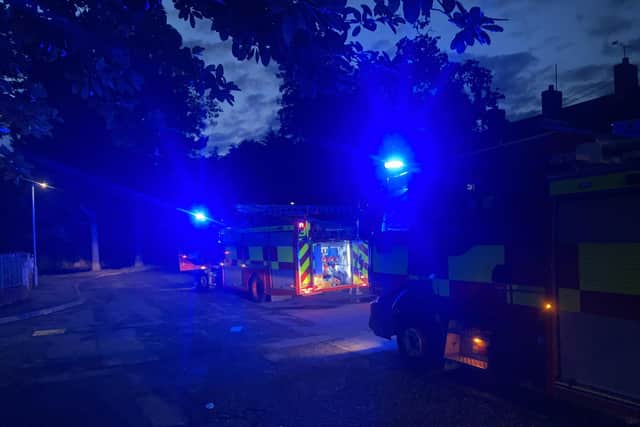Emergency services including the NI Fire and Rescue Service and the PSNI attended a fire at a house in William St, Donaghcloney last night. Photo courtesy of Nathan Hylands.