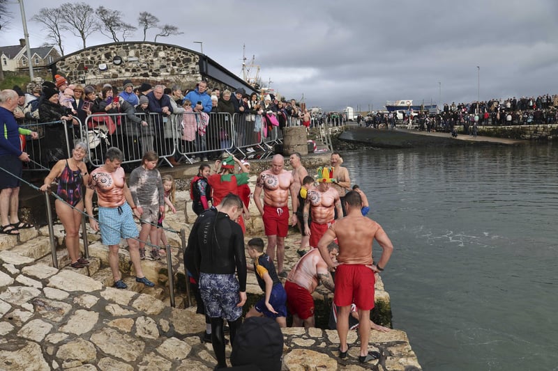 There was a good turnout for the annual New Year's Day swim 2023 in Carnlough.