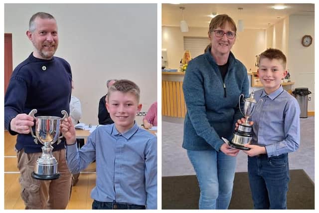 Thomas McDowell (11) received the Young Cup on behalf of the Carrick team for most improved, as well as the McBride Cup for best young ringer during the recent Ulster championships.  Photo: Matthew McDowell
