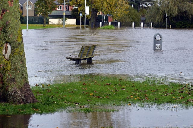 Portadown People's Park was closed due to flooding on Tuesday. PT44-257.