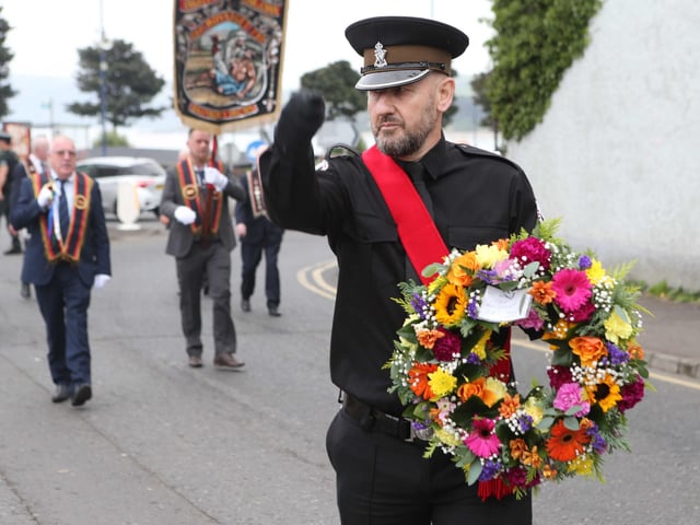 Pictured during the Larne parade.