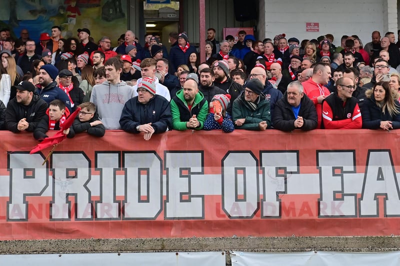 Larne fans during Friday evening's game.