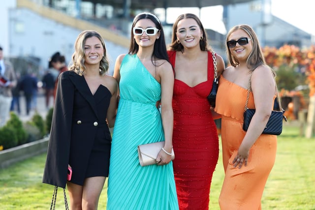 Blanned Donnelly, Aoife Hagan, Ciara Murphy and Kayleigh McCarron pictured on day two of the Ladbrokes Festival of Racing at Down Royal.