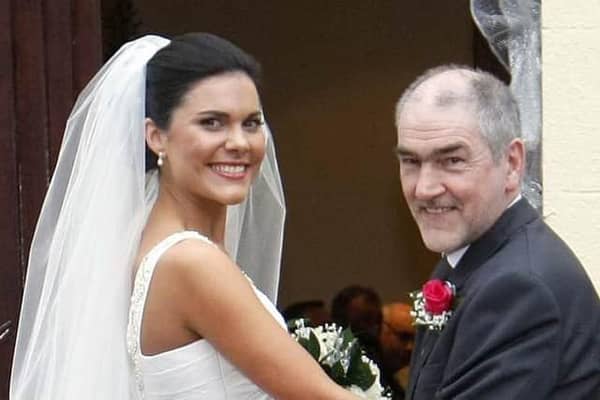 GAA manager Mickey Harte with his daughter Michaela on her wedding day ahead of her marriage to John McAreavey. Picture: Pacemaker