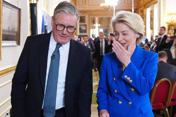 Prime Minister Sir Keir Starmer and President of the European Commission Ursula von der Leyen at the UK-EU Summit at Lancaster House, in central London. Photo: Carl Court/PA Wire