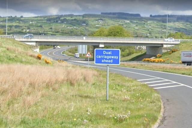Police are appealing for information and witnesses following a serious road traffic collision on the A8, outside Ballynure, on Saturday, October 21. Picture: Google