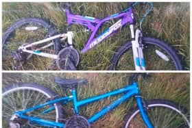 The two bikes found in a field in Scarva. Picture: PSNI.