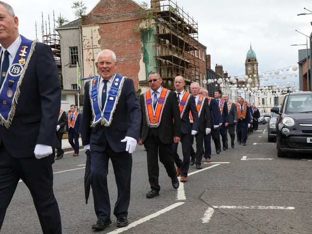 Pride of Ballymacash Flute Band led Lisburn District No 6 on Empire Sunday
