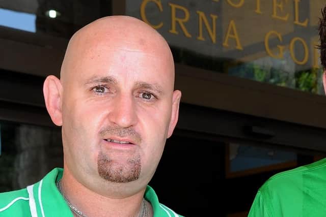 Northern Ireland fan Gary Connolly (Portadown) who has died aged 55 after a short illness courageously borne.
Picture By: Pacemaker.