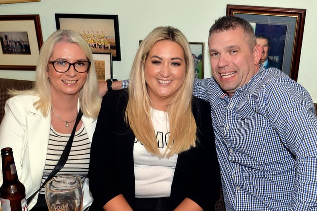 Pictured at the big charity weekend in Derrymacash are from left, Carrie McCann, Nadine Halfpenny and Martin Halfpenny. LM35-258.