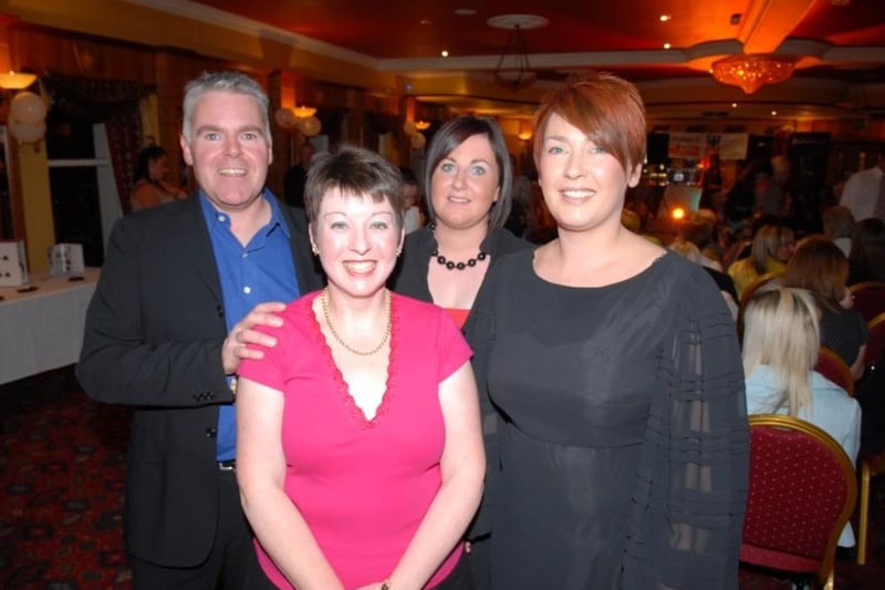 Regional Community Fundraiser Sharon Gorman of the Northern Ireland Hospice with Liam Wilson, Debbie Fekkes and Cathy Agnew of Shek Hair Group in 2007