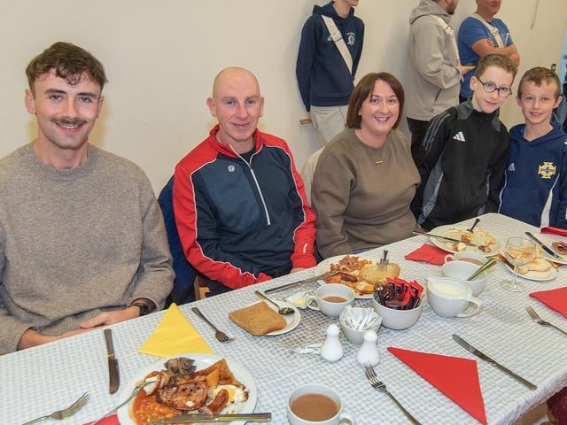 Pictured at the fundraiser are from left, Nathan Blair, Shane McDonald, Laura McDonald, Max McDonald and Asher Henry.