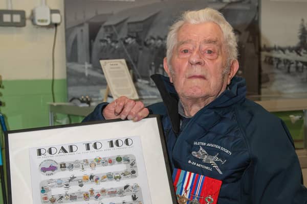 Fred Jennings recently celebrated his 100th birthday at the Ulster Aviation Society. Pic credit: Matt Peters