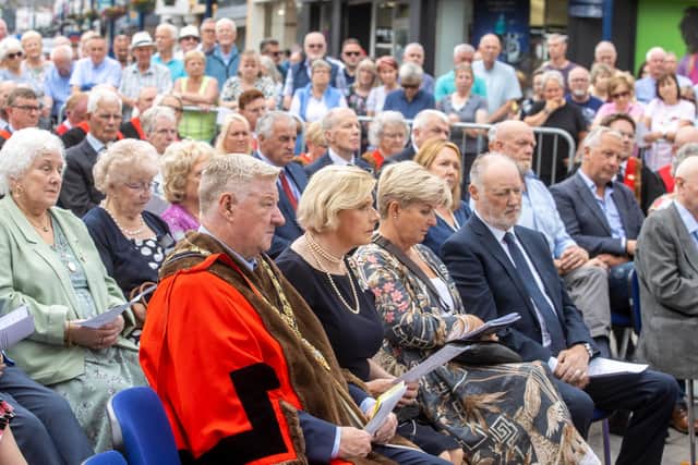 An Act of Remembrance Service took place at Coleraine Town Hall ahead of the unveiling of a permanent memorial.