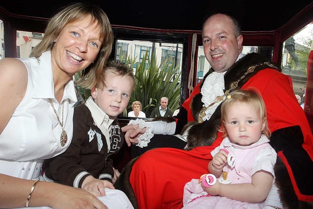 Lisburn Mayor James Tinsley, wife Margret, children James and Anna pictured in Lisburn for The Mayor's Carnival Parade in 2008