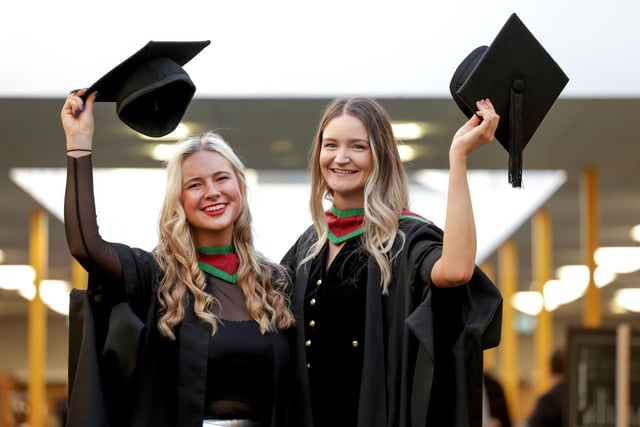 Mine Murphy from Dublin and Blair Delaney from Carlow graduate with a Masters in Biomedical Science from the Ulster University Coleraine at the Graduation Winter Ceremony on Wednesday morning.