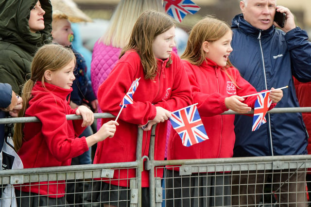 Waiting patiently for the royal couple.