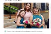 Hannah (left) pictured with her mum and sister.