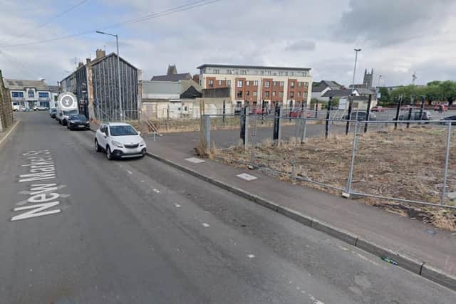 The application is for social housing and a pocket park. Credit Google Maps