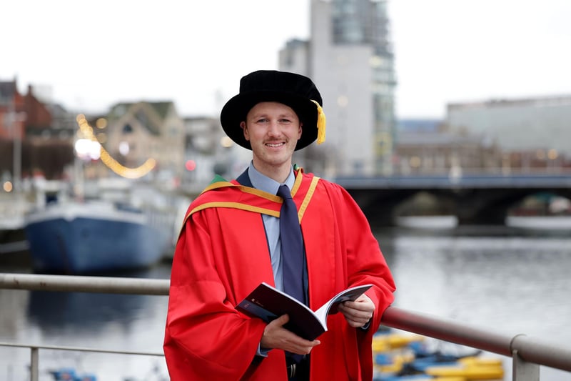 Mark Dornan from Ballynahinch graduates from Ulster University with Doctor of Philosophy at the Winter Graduation Ceremony at the Waterfront Hall, Belfast.