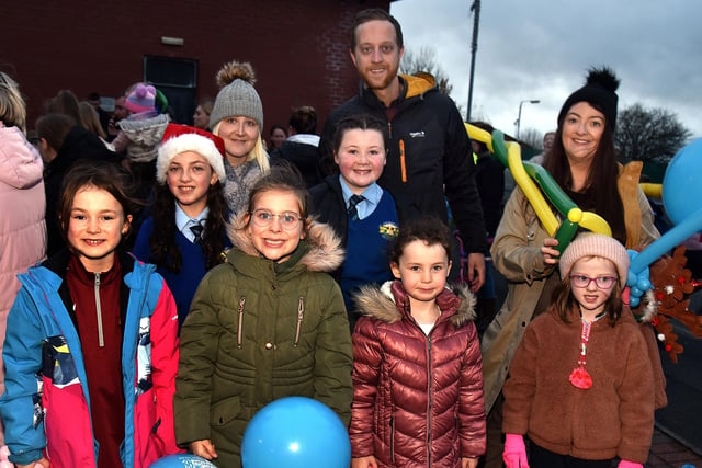 Some of the families who enjoyed the Christmas lights switch on at the Legahory Centre, Craigavon. PT49-214.