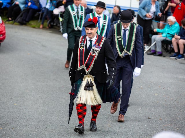 This parade participant turned a few heads on Saturday.