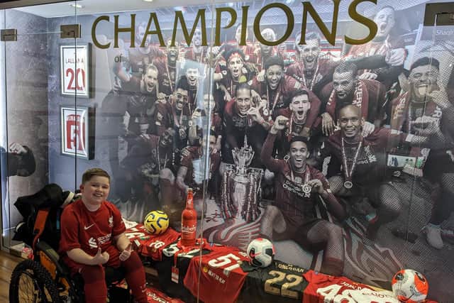 Dylan pictured at Anfield.