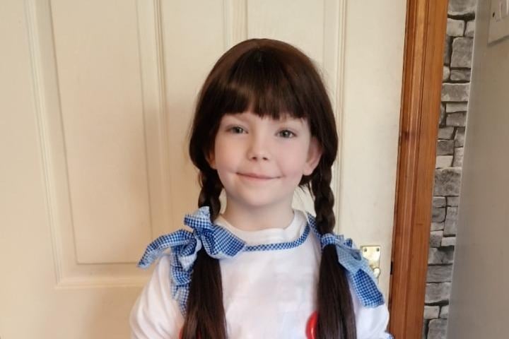 Crystal Mark, aged 7, as Dorothy from the Wizard of Oz at Leaney Primary School