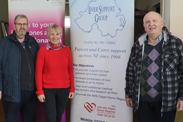 James MCurdy, organiser, John Harlan and Glenise Morgan pictured at the Royal Victoria Group patient and care support NI walk from Ballycastle to  Ballintoy