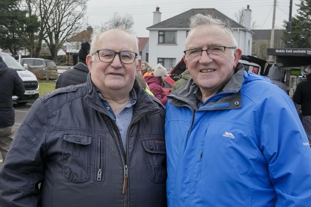 Chairman of the Board of Governors at Straidbilly PS, James McConaghie, pictured at the school's Tractor/Truck run with Sammy Sharpe.