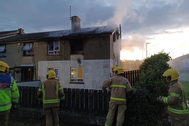 Fire crews from Ballymena and Antrim attended a flat fire in the Dunclug area of Ballymena at 4.30 am on Sunday morning. Picture: NIFRS