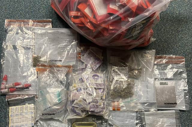Drugs and cash seized at Coalisland on Friday.