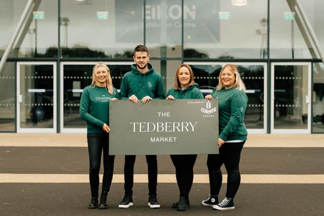 Pictured at the launch of the Christmas TedBerry Market sponsored by the Corner Bakery are Paul and Sarah Thompson of Ted & Stitch and Jane Millar and Kathy Morrison of Millson & Berry