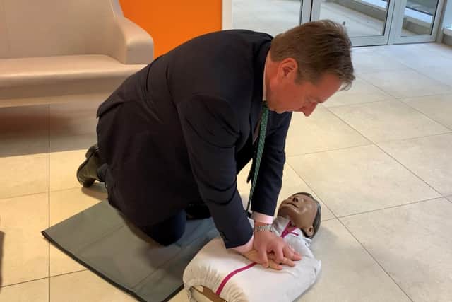 Mr Patton taking part in Restart a Heart day 2022