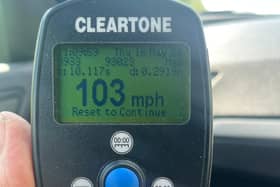 A driver was detected travelling at 103mph with a child in the passenger seat. Picture: PSNI