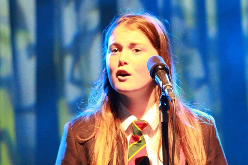 Year 8 student, Tori, sings ‘Wouldn’t it be Lovely’ at ICD’s Evening of Music & Song. Credit: Ita Darragh