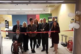 Former Mayor Councillor Uel Mackin officially opened the revamped Shopmobility Lisburn. Pic credit: Shopmobility