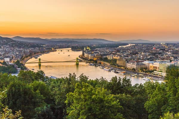 Blue Danube: Budapest bathed in sunset's golden glow