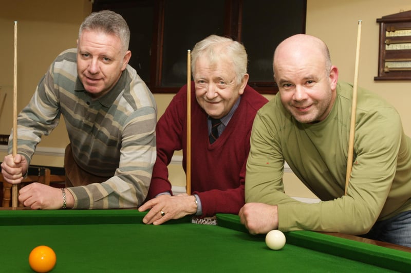 Garvagh snooker team, who played Ballymoney at the RBL back in 2009. Team members are from left, Peter Roulston, Marcus Dickson and Gregory Cooke