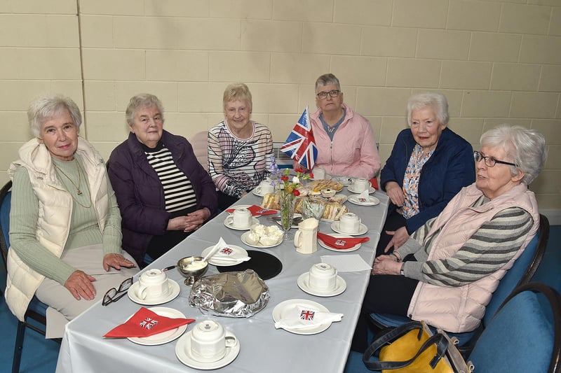 Celebrating the coronation of King Charles III with a special afternoon tea event are members of the  Richhill Presbyterian Tuesday Morning Club. PT17-272.