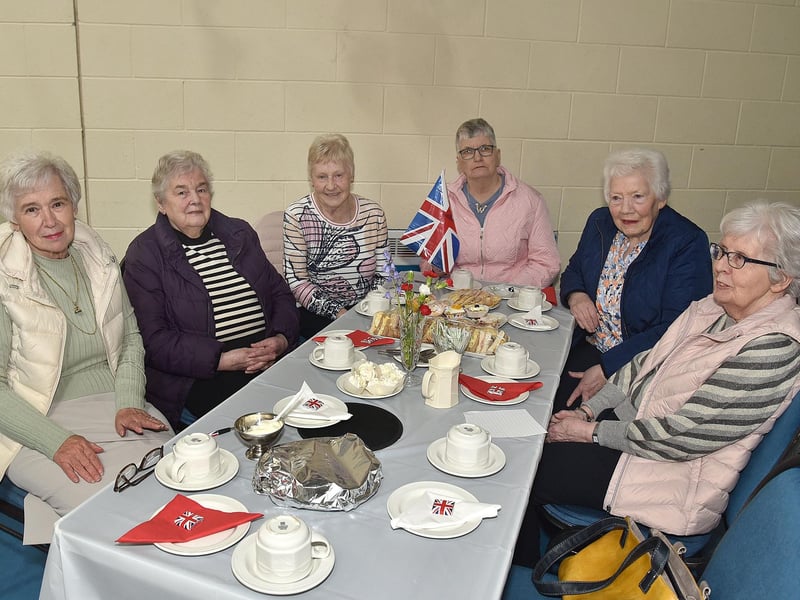 Celebrating the coronation of King Charles III with a special afternoon tea event are members of the  Richhill Presbyterian Tuesday Morning Club. PT17-272.
